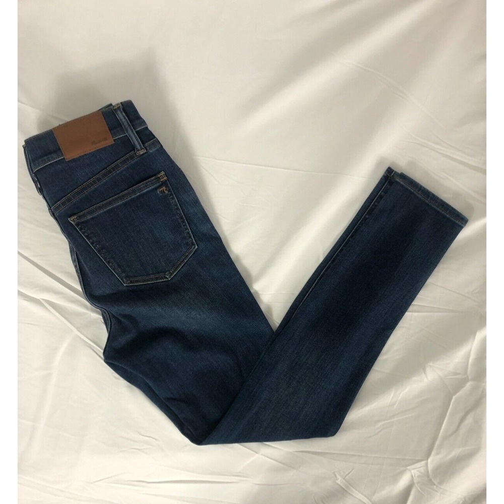 Madewell Womens Size 26" 10" High Rise Skinny Jeans Blue Denim Slim Fit Zip Fly